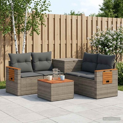Sofa set 6 pcs. Gray and...
