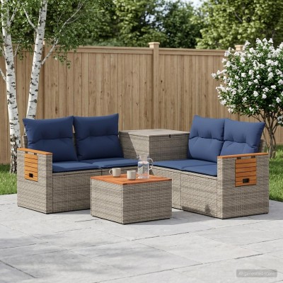 Sofa set 6 pcs. Gray and...