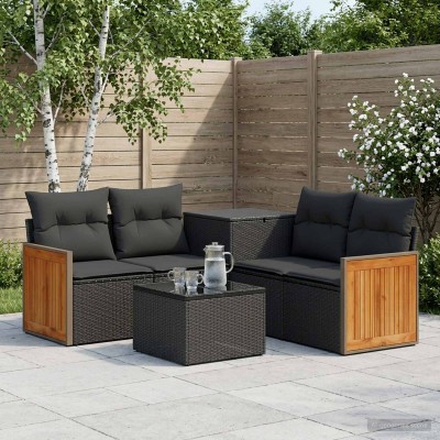 Sofa set 6 pcs. Black Poly...
