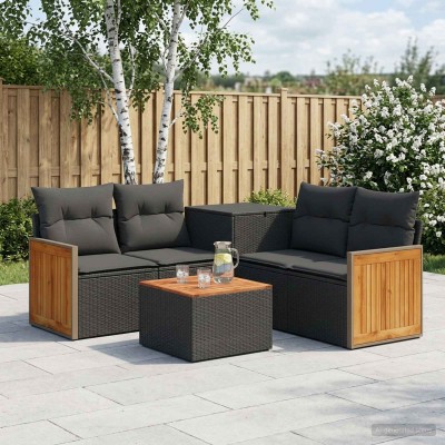 Sofa set 6 pcs. Black Poly...