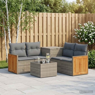 Sofa set 6 pcs. Gray and...