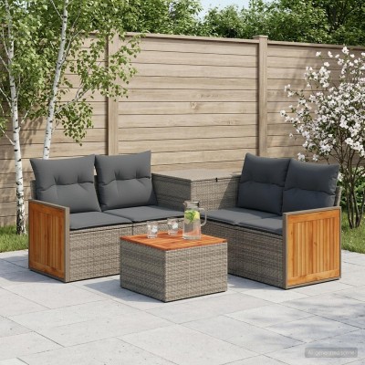 Sofa set 6 pcs. Gray and...