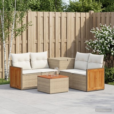 Sofa set 6 pcs. Beige and...