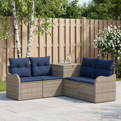 Sofa set 5 pcs. Gray and...