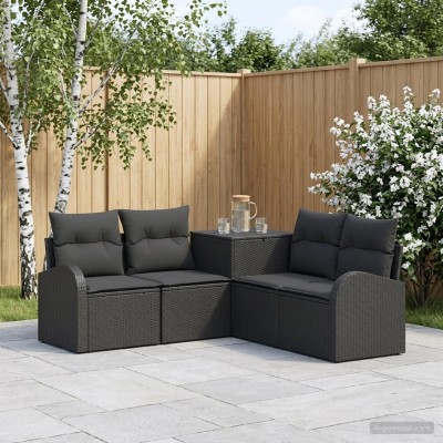 Sofa set 5 pcs. Black Poly...