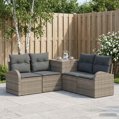 Sofa set 5 pcs. Gray and...