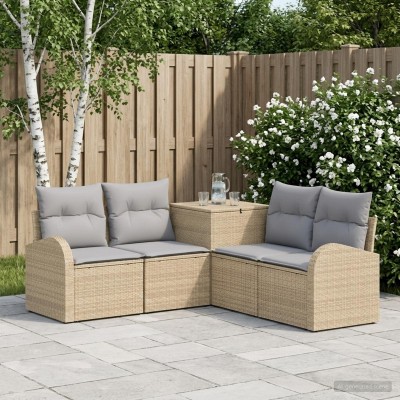 Sofa set 5 pcs. Beige and...