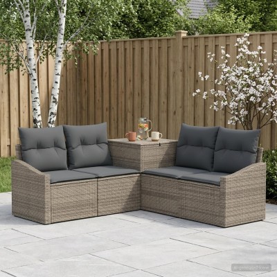 Sofa set 5 pcs. Gray and...