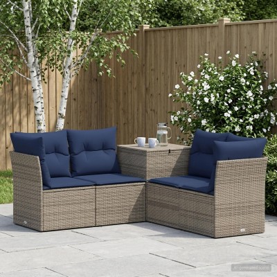 Sofa set 5 pcs. Gray and...