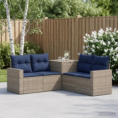 Sofa set 5 pcs. Gray and...