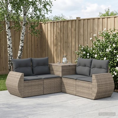 Sofa set 5 pcs. Gray and...