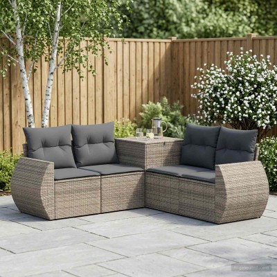 Sofa set 5 pcs. Gray and...
