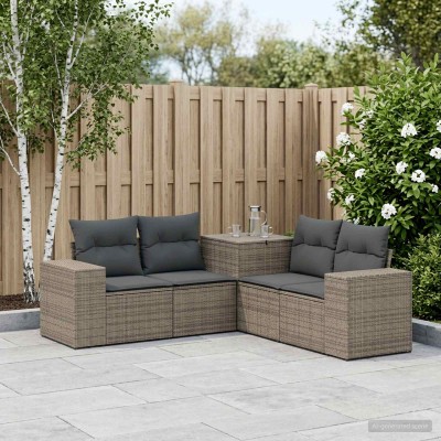 Sofa set 5 pcs. Gray and...