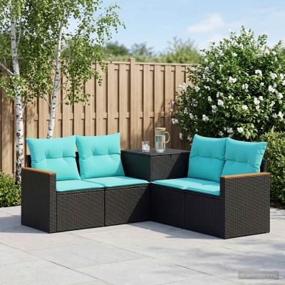 Sofa set 5 pcs. Black and...