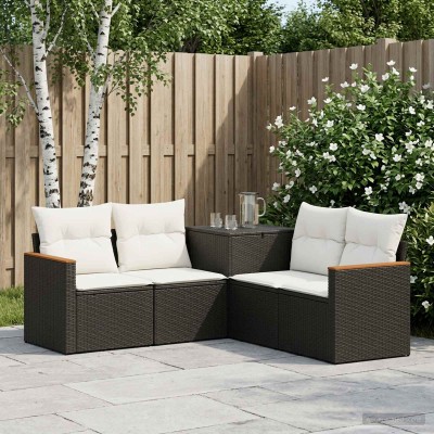 Sofa set 5 pcs. Black and...