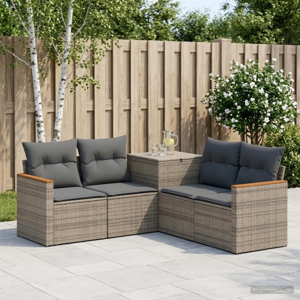 Sofa set 5 pcs. Gray and dark gray