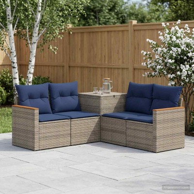 Sofa set 5 pcs. Gray and...