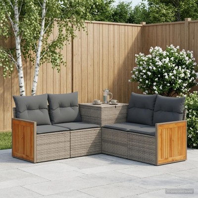 Sofa set 5 pcs. Gray and...