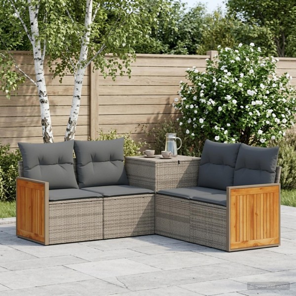 Sofa set 5 pcs. Gray and dark gray