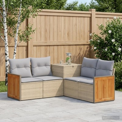 Sofa set 5 pcs. Beige and...