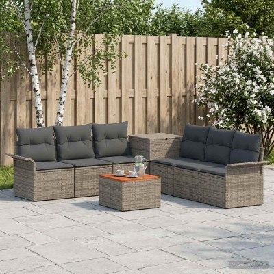 Sofa set 8 pcs. Gray and...