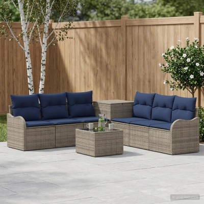 Sofa set 8 pcs. Gray and...