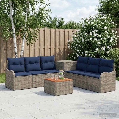 Sofa set 8 pcs. Gray and...
