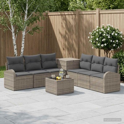 Sofa set 8 pcs. Gray and...