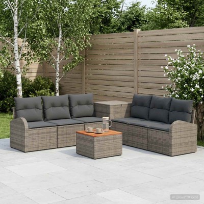 Sofa set 8 pcs. Gray and...