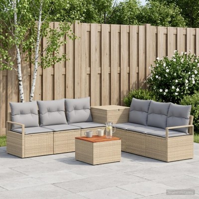 Sofa set 8 pcs. Beige and...
