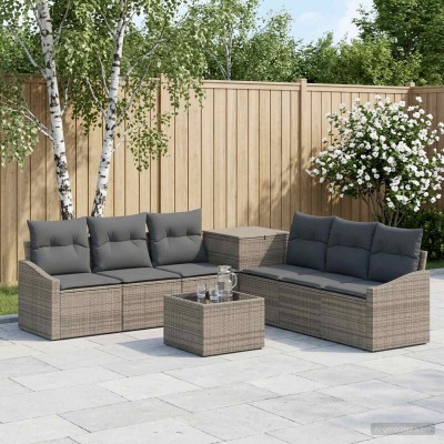 Sofa set 8 pcs. Gray and...