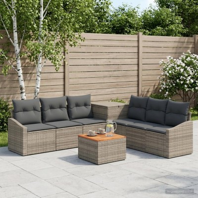 Sofa set 8 pcs. Gray and...