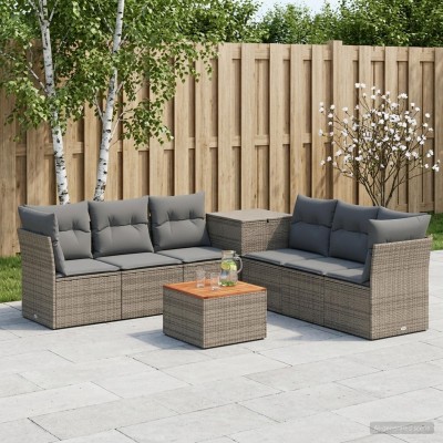 Sofa set 8 pcs. Gray and...