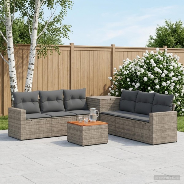 Sofa set 8 pcs. Gray and dark gray
