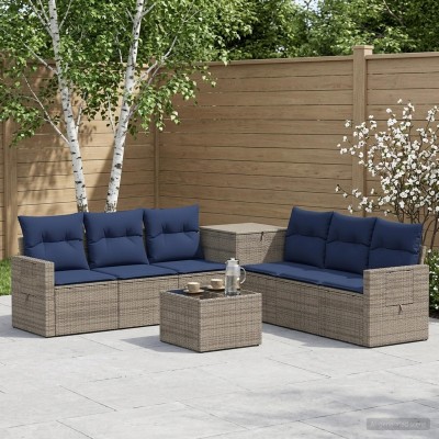Sofa set 8 pcs. Gray and...
