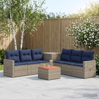 Sofa set 8 pcs. Gray and...