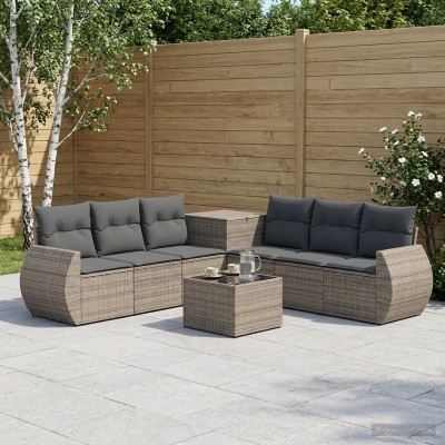Sofa set 8 pcs. Gray and...