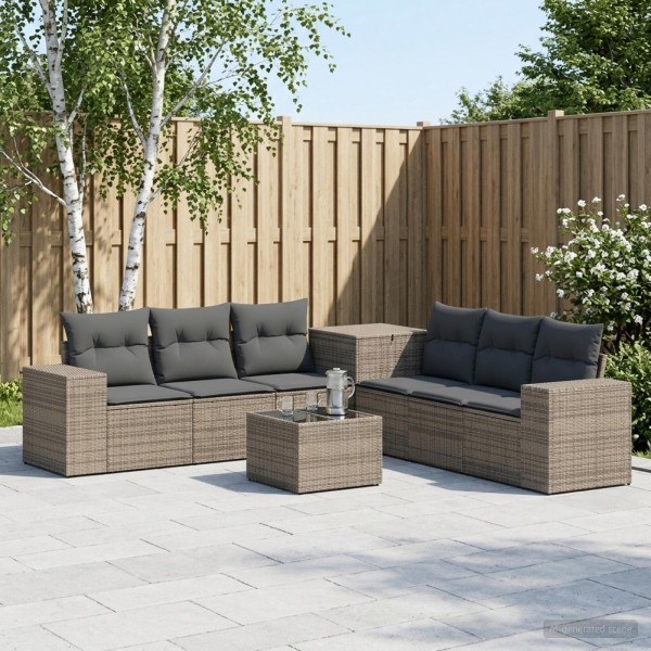 Sofa set 8 pcs. Gray and dark gray