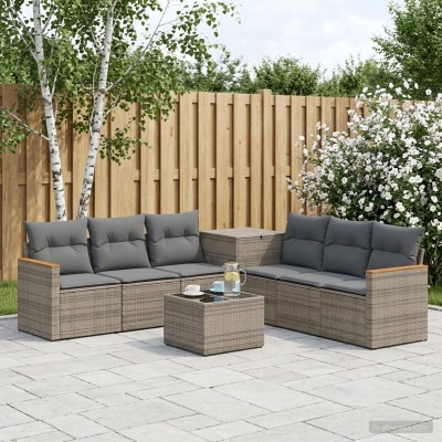 Sofa set 8 pcs. Gray and...