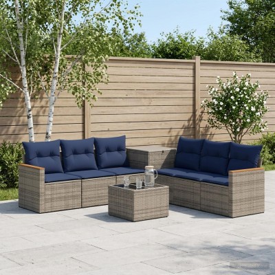 Sofa set 8 pcs. Gray and...