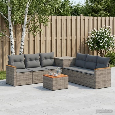 Sofa set 8 pcs. Gray and...