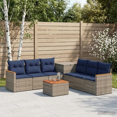 Sofa set 8 pcs. Gray and...