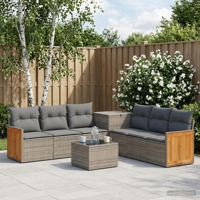 Sofa set 8 pcs. Gray and...