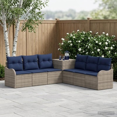 Sofa set 7 pcs. Gray and...