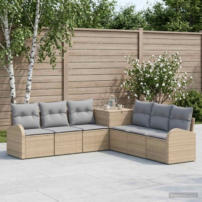 Sofa set 7 pcs. Beige and...