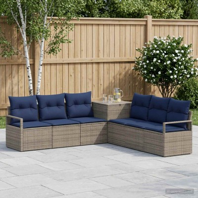 Sofa set 7 pcs. Gray and...