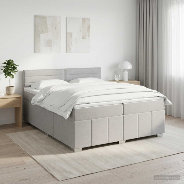 Spring bed with mattress Light gray 200 x 200 cm
