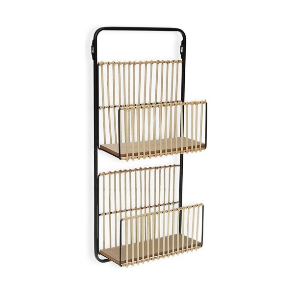 Žurnalų laikiklis Versa Metalinis Derva Medžio MDF 12 x 68 x 32 cm Šiuolaikiškas