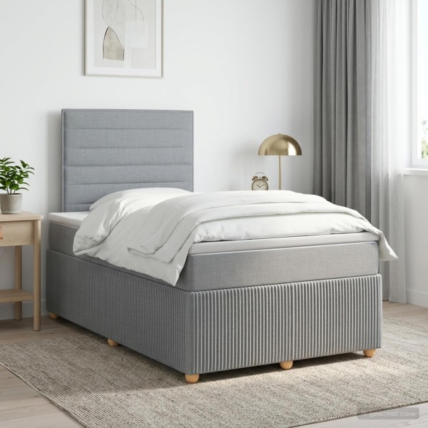 Spring bed with mattress Light gray 120 x 190 cm