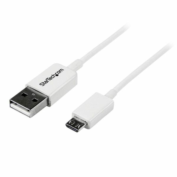 USB to mikro USB kabelis Startech USBPAUB2MW Balts Dzeltens (4 gb.)